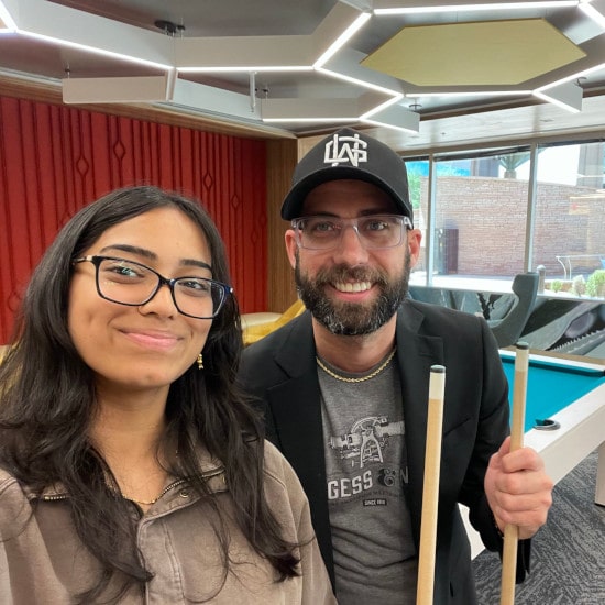 B&N employees playing billiards