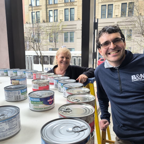 B&N participating at food drive event